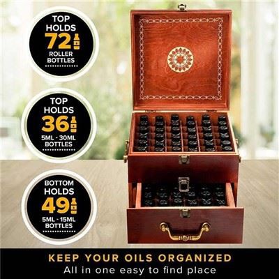 Wooden Essential Oil Bottle Storage Box